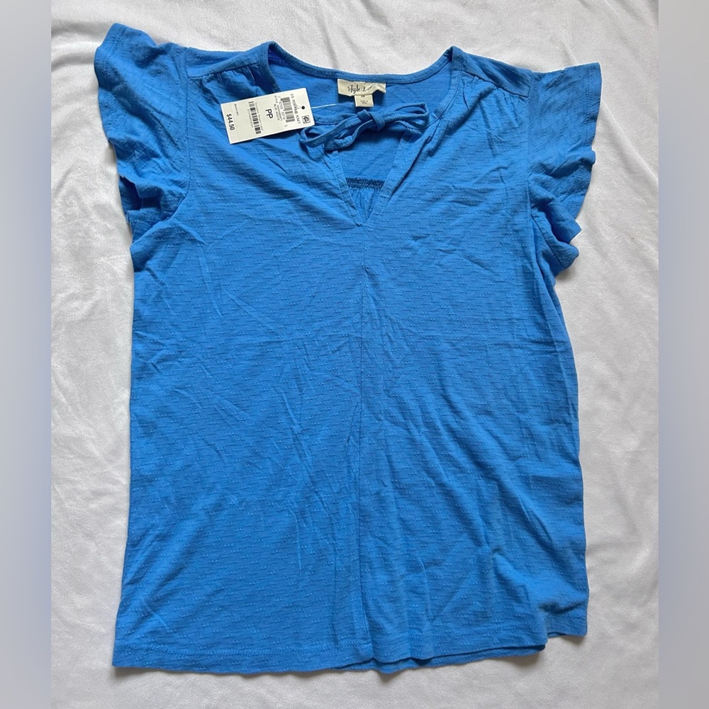 Style & Co. Vibrant Blue Short Sleeve Top